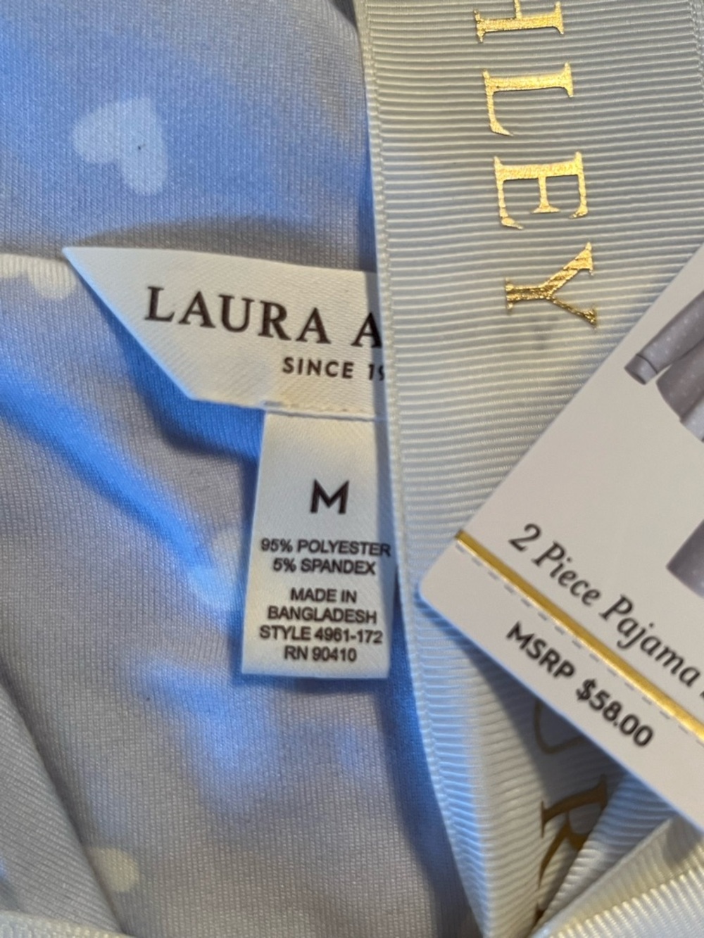 Laura Ashley Baby Blue Heart Pajama Set - Picture 3 of 4